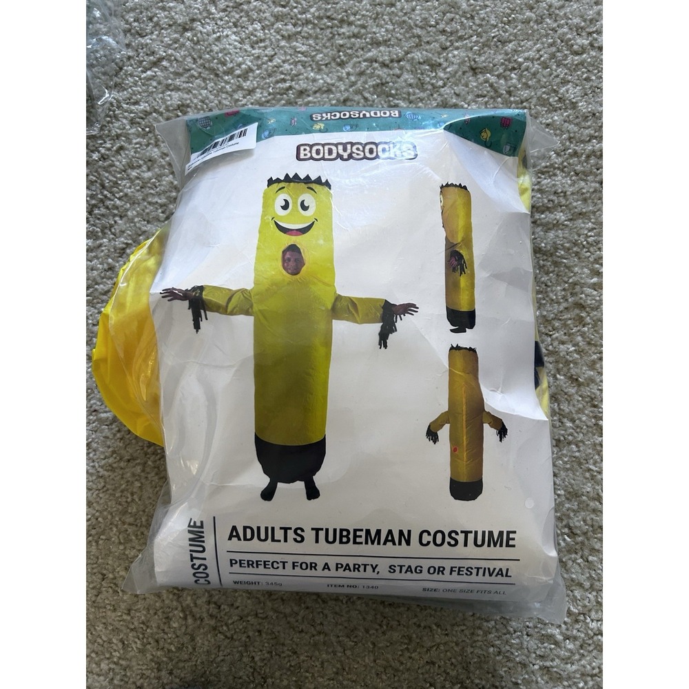 Bodysocks Yellow Inflatable Tube Man Air Dancer Halloween Costume One Size Adult
